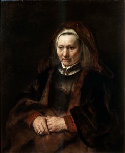 1650-1652年年长妇女的肖像。 作者 伦勃朗·范·赖恩
