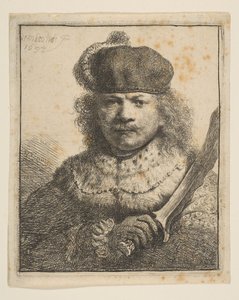 伦勃朗（Rembrandt）与《军刀》（Raised Sabre），1634年。 作者 伦勃朗·范·赖恩