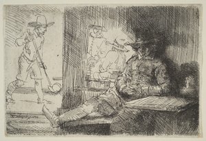 高尔夫选手，1654年。 作者 伦勃朗·范·赖恩