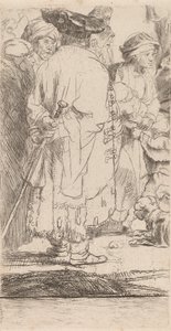 拿着手杖的人》，来自《百家姓》印刷品的片段，约1649年。 作者 伦勃朗·范·赖恩