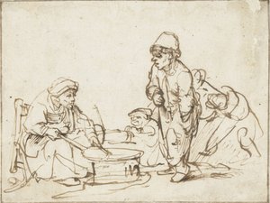 煎饼女人》，约1635年。 作者 伦勃朗·范·赖恩