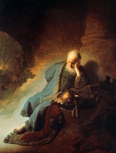 先知耶利米哀悼耶路撒冷的毁灭，1630年 作者 伦勃朗·范·赖恩