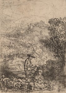 牧羊人和他的家人》，1644年。 作者 伦勃朗·范·赖恩