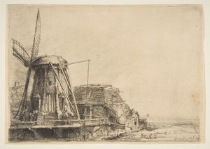 风车》，1641年。 作者 伦勃朗·范·赖恩