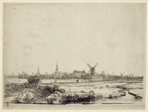 阿姆斯特丹视图，c.1640 作者 伦勃朗·范·赖恩