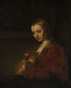 粉红色的女人，1660年代初期。 作者 伦勃朗·范·赖恩