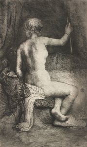 带箭的女人，1661年。 作者 伦勃朗·范·赖恩