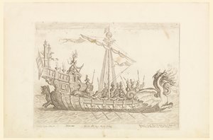 Hercole barca del Sig.尼科洛-西梅内斯，选自 1608 年科西莫-美第奇婚礼庆典上的 "阿贡船"，图版 19