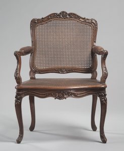 扶手椅，约1740年（木雕，藤茎） 作者 雷内·克雷森（RenéCresson）