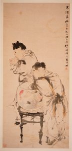 两个男孩玩金鱼，1879年