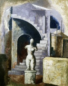 雕像和楼梯 作者 Renato Paresce