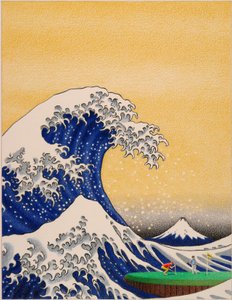 HOKUSAI-高尔夫，2021，纸上彩色铅笔画