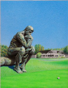 RODIN-Golf, 2022, 纸上彩色铅笔画