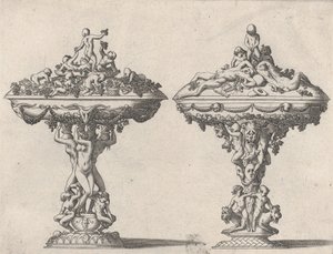 两个杯子，16-17世纪。 作者 雷内·博伊文（Rene Boyvin）