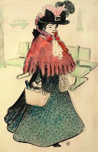 美丽的犹太女郎去购物。Le Rire杂志，1896年。 作者 雷内·乔治·赫尔曼·保罗