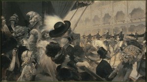 一个军事慈善活动：大皇宫卡鲁塞尔，1910年。 作者 雷内·勒隆