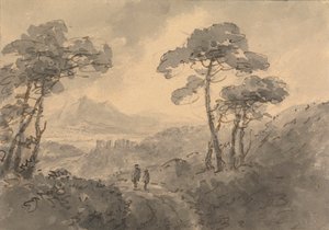 蜿蜒山路上的两幅山景图 作者 威廉·吉尔平牧师