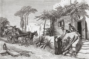 19 世纪末，意大利那不勒斯附近的修道士。选自塞缪尔-曼宁（Samuel Manning）牧师的《意大利图片》，约 1890 年出版。 作者 塞缪尔·曼宁牧师