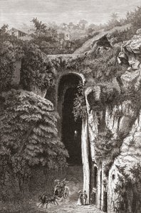 维吉尔墓，19 世纪末意大利南部那不勒斯。摘自塞缪尔-曼宁牧师的《意大利图片》，约 1890 年出版。 作者 塞缪尔·曼宁牧师