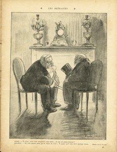 Illustration of Ricardo Flores (1878-1918) in Le Rire, 22/02/13 - Pensions - President of the Republic - Fallieres Armand (1841-1931), Loubet Emile 作者 里卡多·弗洛雷斯（Ricardo Flores）