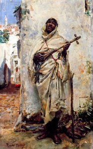 阿拉伯音乐家。里卡多-德-马德里索-加雷塔（1852-1917 年）的画作。木板油画。私人收藏。 作者 里卡多·德·马达拉佐·加雷塔