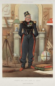 法国1864年--天才的高级军官》 德拉纳绘制和雕刻的一系列彩色石版画之一，名为《军事类型》。 作者 理查德（后）爸爸