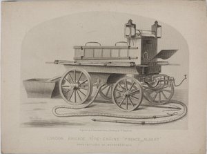 伦敦消防队的消防车 "阿尔伯特王子"，约1880年