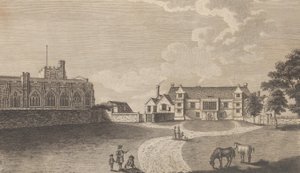 梅德斯通的古代大主教宫，出自爱德华-哈斯特的《历史与地形》，1782年。