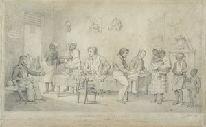 特立尼达奴隶办公室保护者，c.1833（编织纸上的石墨） 作者 理查德·布里根斯