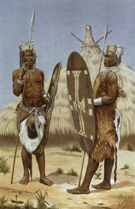 Nyam-nyam战士，来自&39;人类历史&39;，第三卷，由Friedrich Ratzel教授，1898年