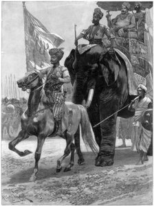 纳瓦卜·西拉杰·乌德·道拉（Nawab Siraj Ud Daulah）在克莱夫斯（Clives）位置之前到达印度，1757年，1893年。