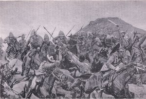 Elandslaagte战役：骑兵冲锋（石版）