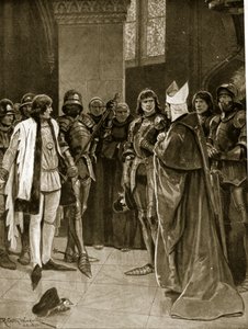 亨利六世于1401年在圣保罗的爱德华四世被传递，来自“哈钦森的英国民族故事”，c.1923 作者 理查德·卡顿·伍德维尔初级