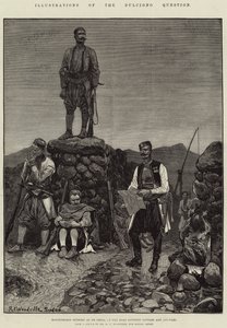 Dulcigno问题的插图，Pecorica的Montenegrin前哨，Scutari和Antivari之间的道路上