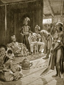 1842年，婆罗洲的詹姆斯布鲁克爵士，插图来自&39;哈钦森的英国民族故事&39;，c.1923 作者 Richard Caton Woodville junior