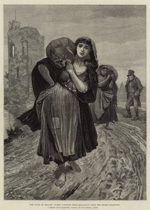 爱尔兰国家，妇女从救济委员会携带家庭膳食袋 作者 Richard Caton Woodville junior