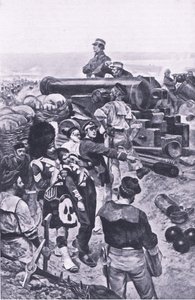 1815年对塞瓦斯托波尔的袭击，1915年英国陆地和海上战役的插图 作者 理查德·卡顿·伍德维尔初级