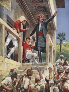 1841年对亚历山大·伯恩斯爵士的房子的袭击 作者 理查德·卡顿·伍德维尔初级