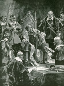 在奥利弗·克伦威尔（Oliver Cromwell）就职典礼的就职典礼上介绍圣经 作者 理查德·卡顿·伍德维尔初级