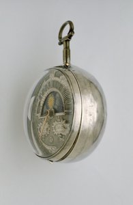 一对外壳边缘表的侧视图，c.1685（银色） 作者 理查德·科尔斯顿
