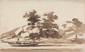 平底船中的船夫 作者 理查德·库珀（Richard Cooper）