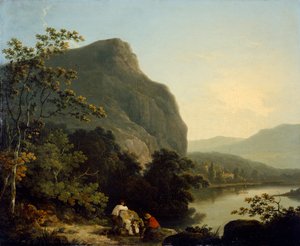 有湖的古典风景》，1788年
