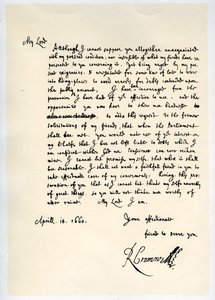 保护者阁下理查德·克伦威尔（Richard Cromwell）1660年4月18日给乔治·蒙克（George Monck）将军的信。 作者 理查德·克伦威尔