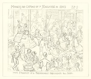 1849年，一个时尚的Haberdashers商店的前景 作者 理查德·道尔