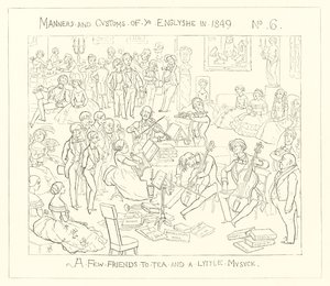 1849年，几个朋友来喝茶和一点音乐 作者 理查德·道尔