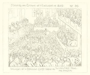 1849年，在一次有趣的谋杀案审判期间出庭 作者 理查德·道尔