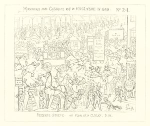 1849年，摄政街在下午的四个OClock 作者 理查德·道尔