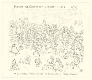1849年，时尚界在海德公园进行锻炼 作者 Richard Doyle