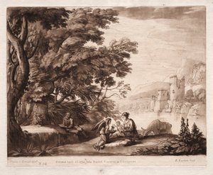 Liber Veritatis：第38号，《沿河的神圣家庭的安息》，1774年。