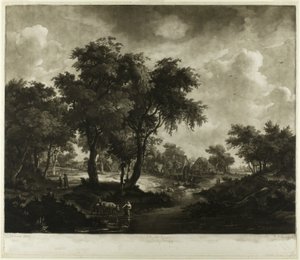 河流与乡村风景 作者 理查德·厄洛姆（Richard Earlom）